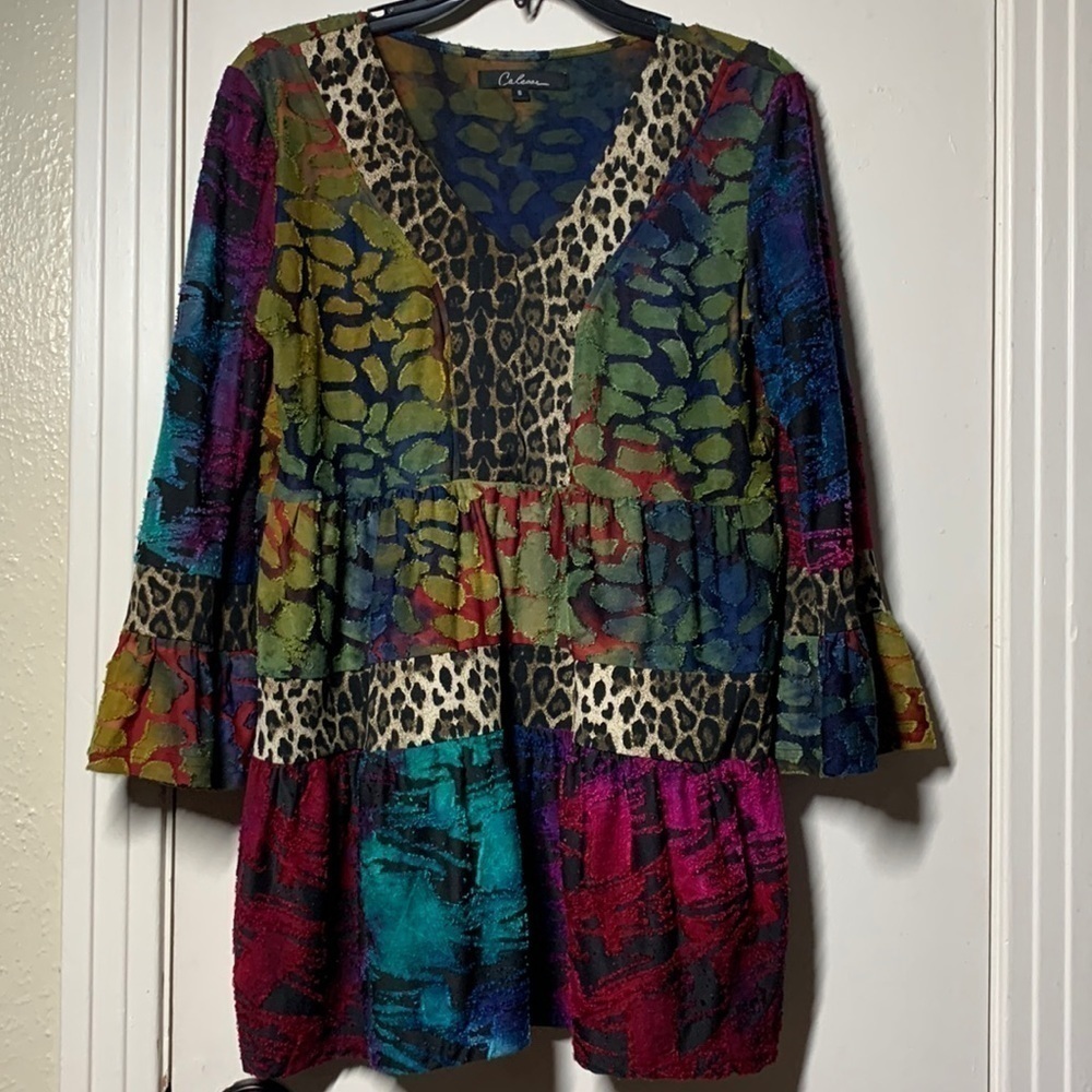 Caleaas Multi Print Patchwork Tunic, S